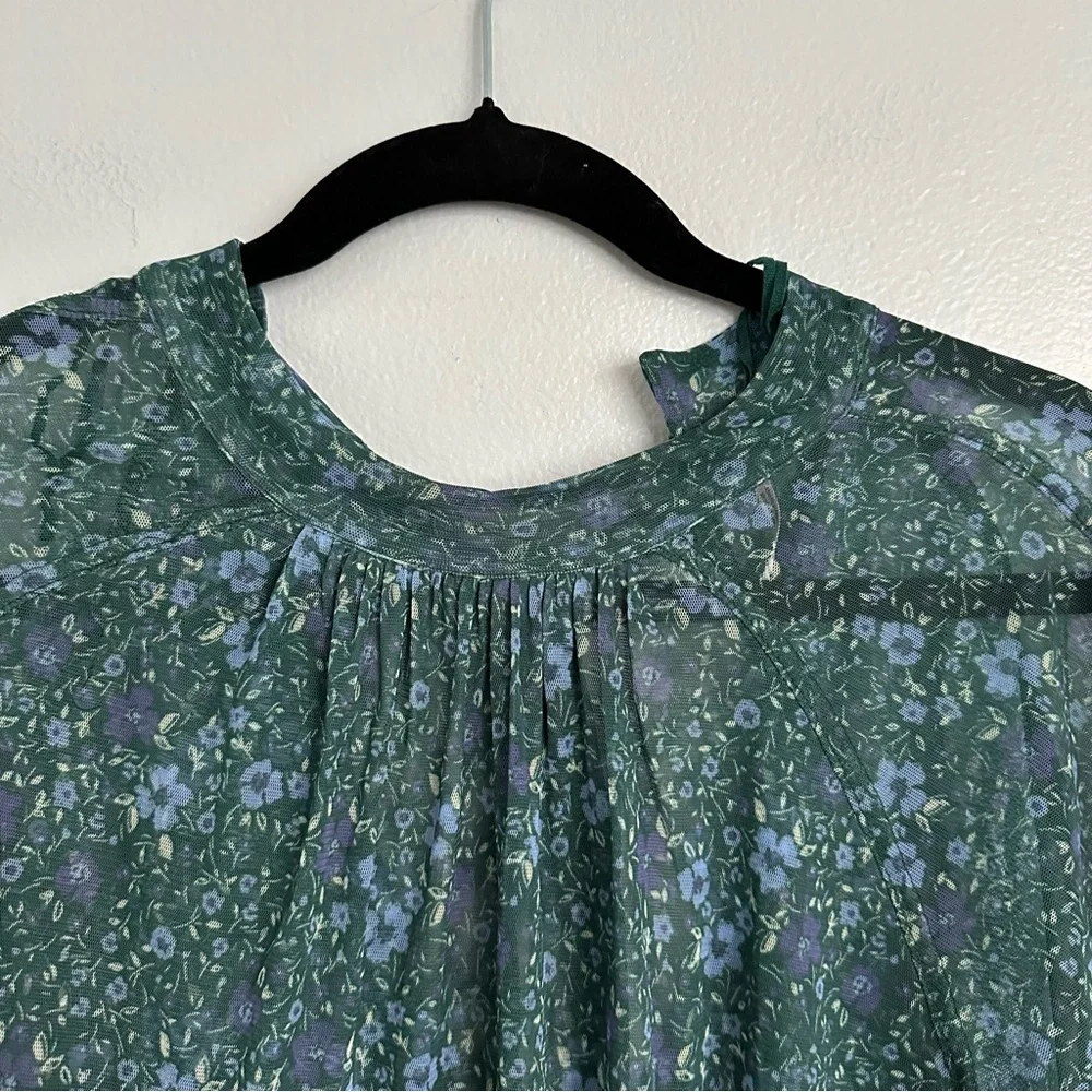 Free People Sweet Heart Top in Emerald Combo